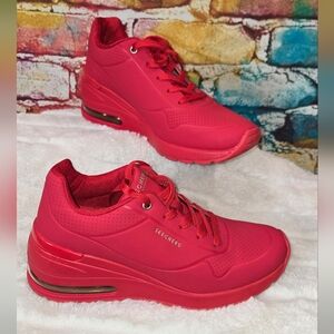 Skechers Air-Cooled Memory Foam Red Sneakers Size 9